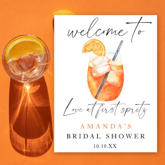Aperol Spritz Welkom bruidsfeest borrel Poster