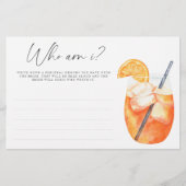 Aperol spritz - Wie ben ik bruidsfeest spel Briefpapier (Voorkant)