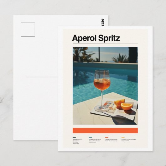 Aperol Spritz & Zwembad Poster Briefkaart (Voorkant / Achterkant)