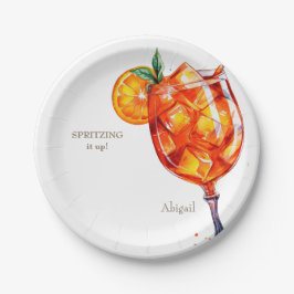 Aperol Spritzing it Up! Bruidsfeest Papieren Bordje