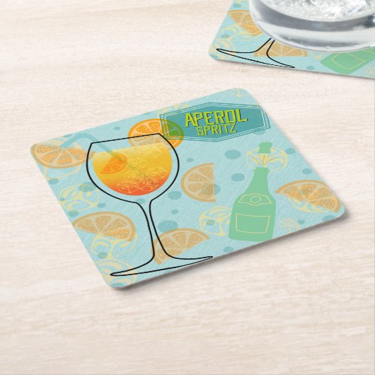 Aperol SpritzSquare Kartonnen Onderzetters (Schuin)