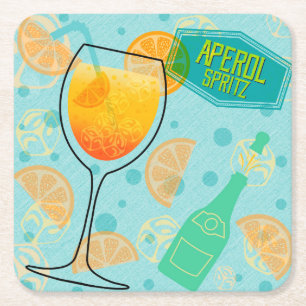 Aperol SpritzSquare Kartonnen Onderzetters