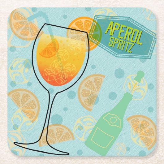 Aperol SpritzSquare Kartonnen Onderzetters (Voorkant)