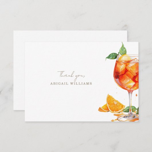Aperol Sprtiz Vrijgezellenfeest dank u Bedankkaart (Voorkant / Achterkant)