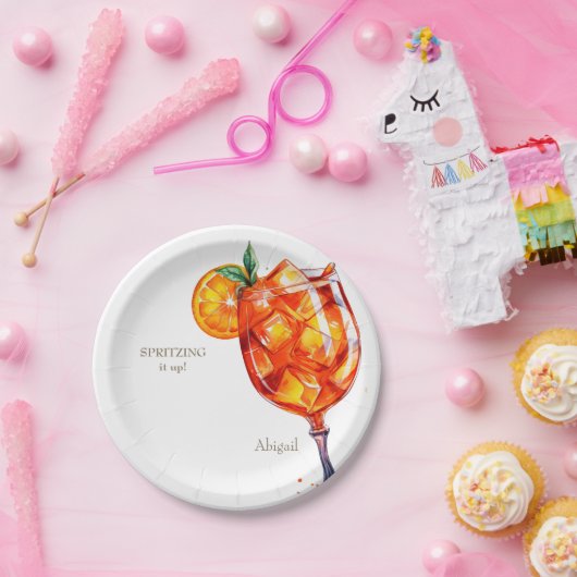 Aperol spuwt het op! Vrijgezellenfeest Papieren Bordje (Feest)