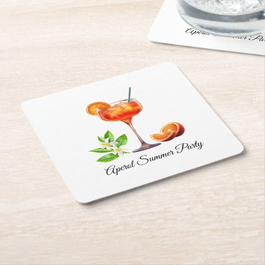 Aperol Summer Party Kartonnen Onderzetters (Schuin)