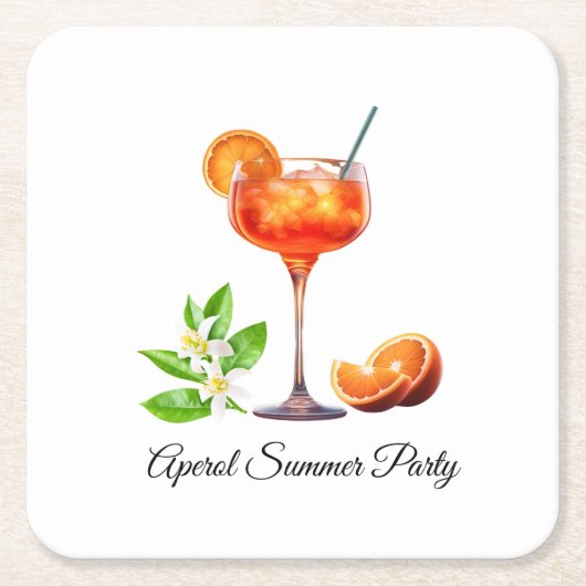 Aperol Summer Party Kartonnen Onderzetters (Voorkant)