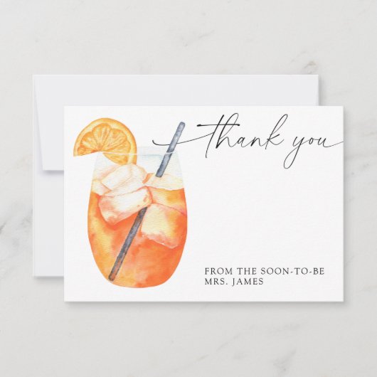 Aperol vrijgezellenfeest bedankkaart kaart (Voorkant)