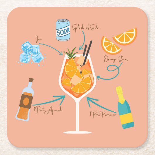 Aperolrecept Kartonnen Onderzetters (Voorkant)