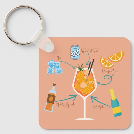 Aperolrecept Sleutelhanger (Voorkant)