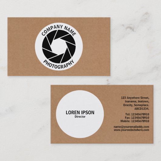 Aperture Circle - Cardboard Visitekaartje (Voorkant / Achterkant)