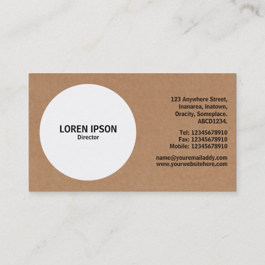 Aperture Circle - Cardboard Visitekaartje (Achterkant)