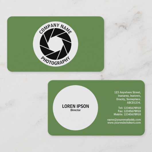 Aperture Circle - Moss Green Visitekaartje (Voorkant / Achterkant)