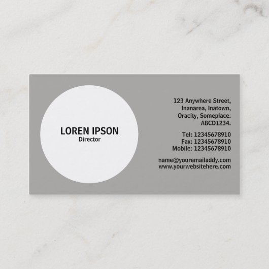 Aperture Cirkel - zwart Visitekaartje (Achterkant)