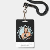 Aperture Fotograaf Logo Frame | Foto naamlabel Badge (Voorzijde met lanyard)