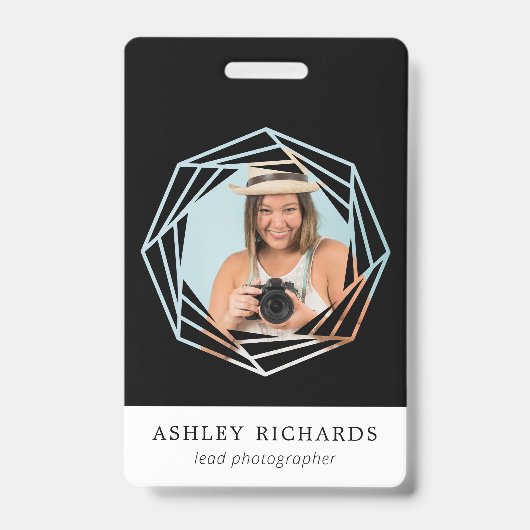 Aperture Fotograaf Logo Frame | Foto naamlabel Badge (Voorzijde)