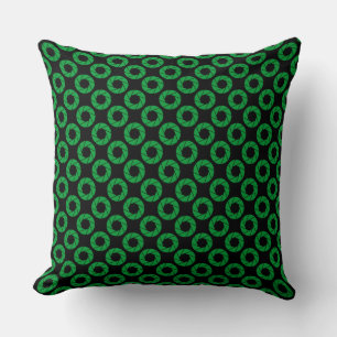 Aperture Pattern - Grass Green op zwart Kussen