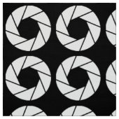 Aperture Pattern - White on Black Stof (Swatch)