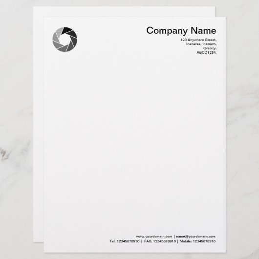 Aperture - Tonen Custom Briefhoofd (Voorkant / Achterkant)