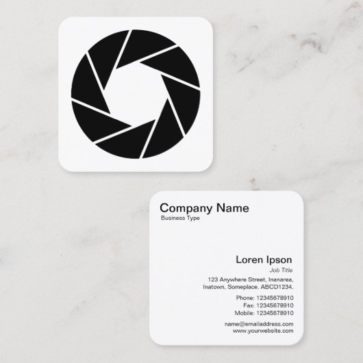 Aperture Vierkante Visitekaartje (Voorkant / Achterkant)