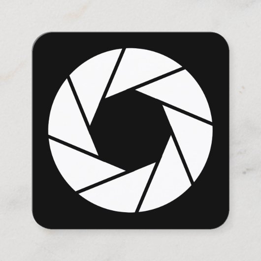 Aperture - White on Black Vierkante Visitekaartje (Voorkant)