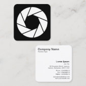 Aperture - White on Black Vierkante Visitekaartje (Voorkant / Achterkant)