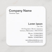 Aperture - White on Black Vierkante Visitekaartje (Achterkant)