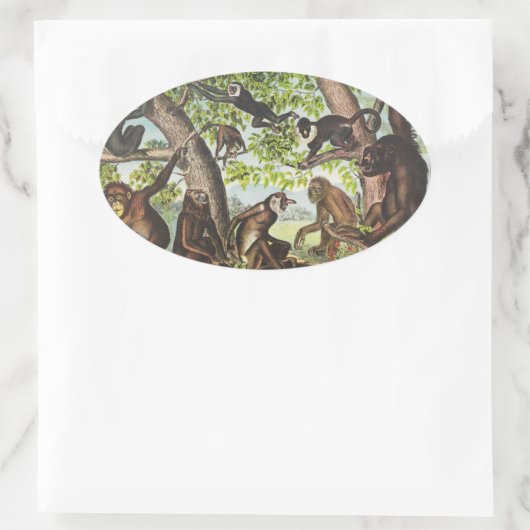 Apes en primaten ovale sticker (Tas)
