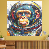APES IN SPACE-3 CANVAS AFDRUK (Insitu (Woonkamer))