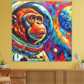 APES IN SPACE-4 CANVAS AFDRUK (Insitu (Woonkamer))