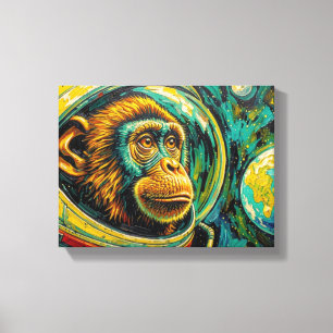 APES IN SPACE-5 CANVAS AFDRUK
