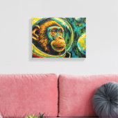 APES IN SPACE-5 CANVAS AFDRUK (Insitu (Woonkamer))
