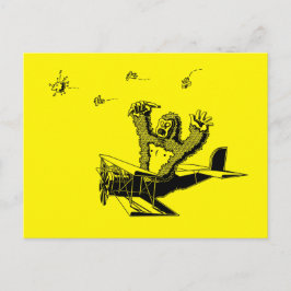 Apes op vliegtuigen briefkaart