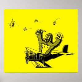 Apes op vliegtuigen poster