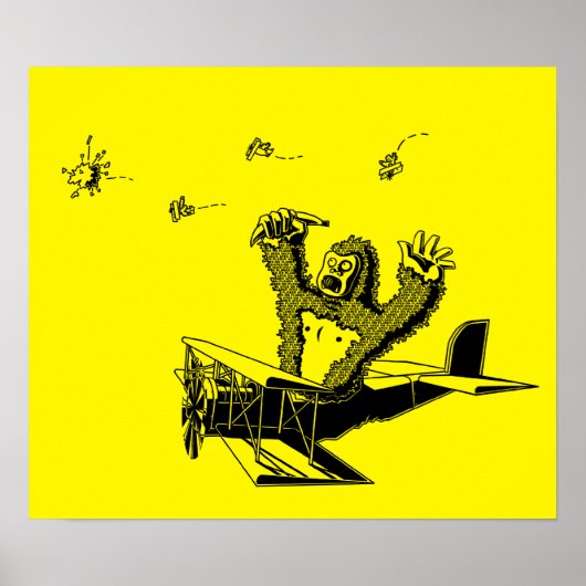 Apes op vliegtuigen poster (Voorkant)