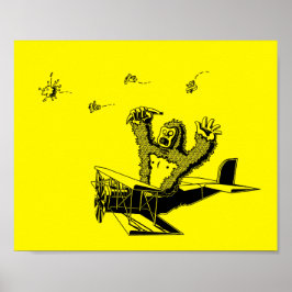Apes op vliegtuigen poster