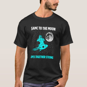 Apes samen sterk aan de maan t-shirt