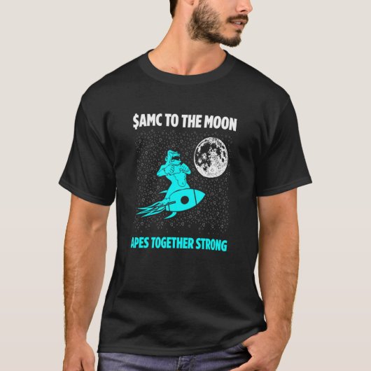Apes samen sterk aan de maan t-shirt (Voorkant)