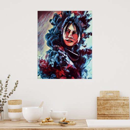 APEX LEGENDS WRAITH v4 kleurrijke versie Poster (Keuken)