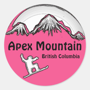Apex Mountain BC Canada roze snowboard stickers