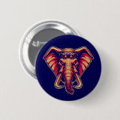 Apex Pachyderm - Navy Blue and Orange Edition Ronde Button 5,7 Cm (Voorkant /achterkant)