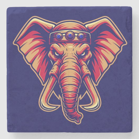 Apex Pachyderm - Navy Blue and Orange Edition Stenen Onderzetter (Voorkant)