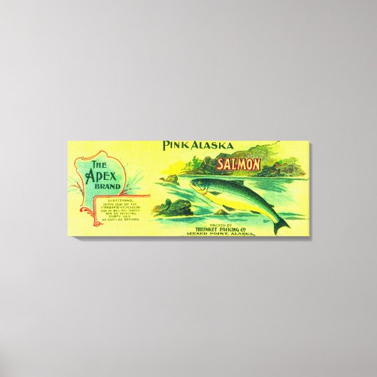 Apex Salmon Can LabelGerard Point, AK Canvas Afdruk (Voorkant)
