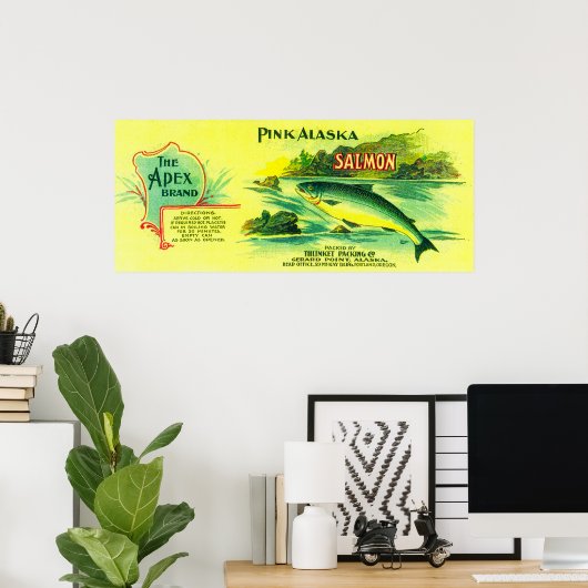 Apex Salmon Can LabelGerard Point, AK Poster (Thuiskantoor)