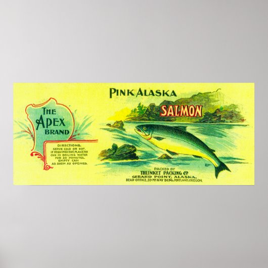 Apex Salmon Can LabelGerard Point, AK Poster (Voorkant)