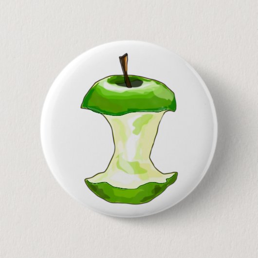Apfel Apfelgehäuse Apfelbutzen apple core Ronde Button 5,7 Cm (Voorkant)