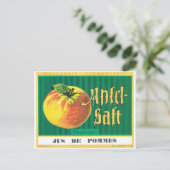 Apfel-Saft Apple Juice German Language  Art Briefkaart (Staand voorkant)