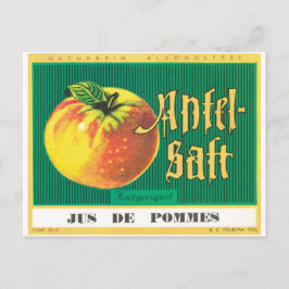 Apfel-Saft Apple Juice German Language  Art Briefkaart