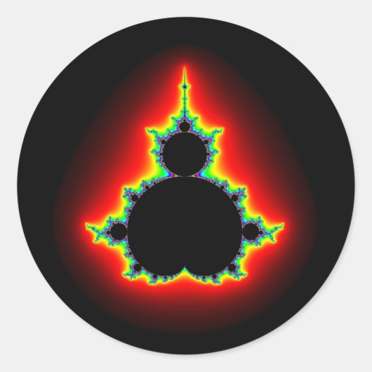 Apfelmännchen Fraktal fractal Mandelbrot set Ronde Sticker (Voorkant)