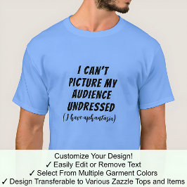 Aphantastische Humor Publiek Naakt Zwarte Letterty T-shirt